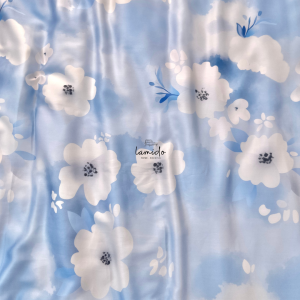 Chăn chần lụa tencel Bông Xanh Trắng 22 20 10