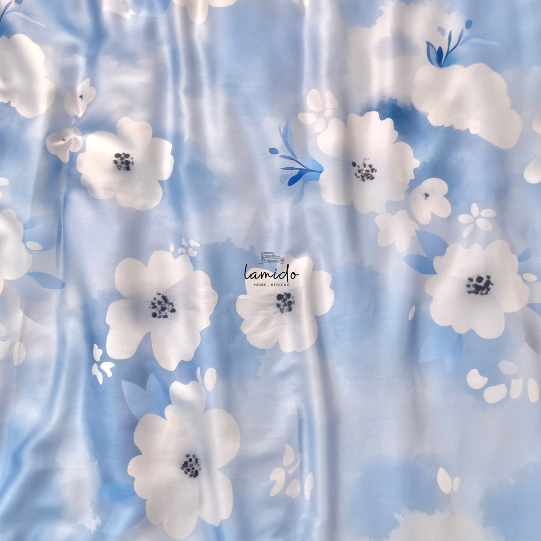 Chăn chần lụa tencel Bông Xanh Trắng 10 Chăn chần lụa tencel Bông Xanh Trắng - Image 10