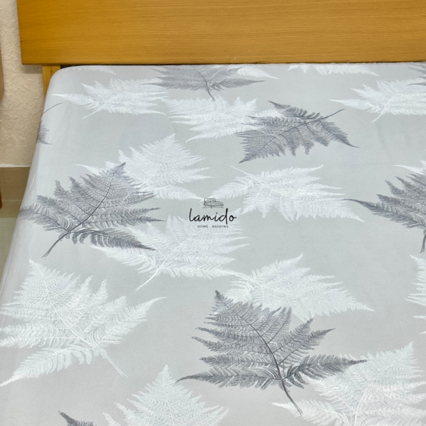 Bộ chăn ga gối 5 món Lụa Tencel 80s Lá Xám - Image 14