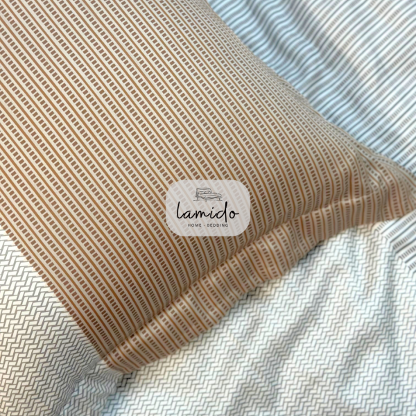 Vỏ gối nằm lụa tencel Sọc Nâu