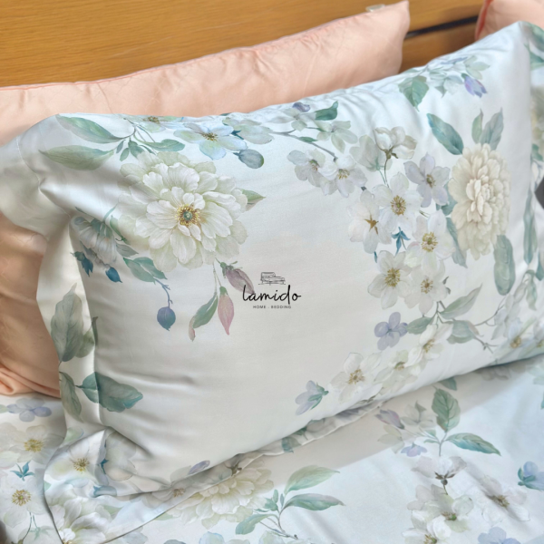 Vỏ gối nằm lụa tencel Hoa Xanh Tím