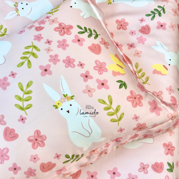 Vỏ gối nằm lụa tencel Thỏ Dâu