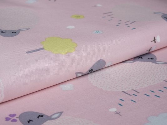 chất vải cotton cừu hồng