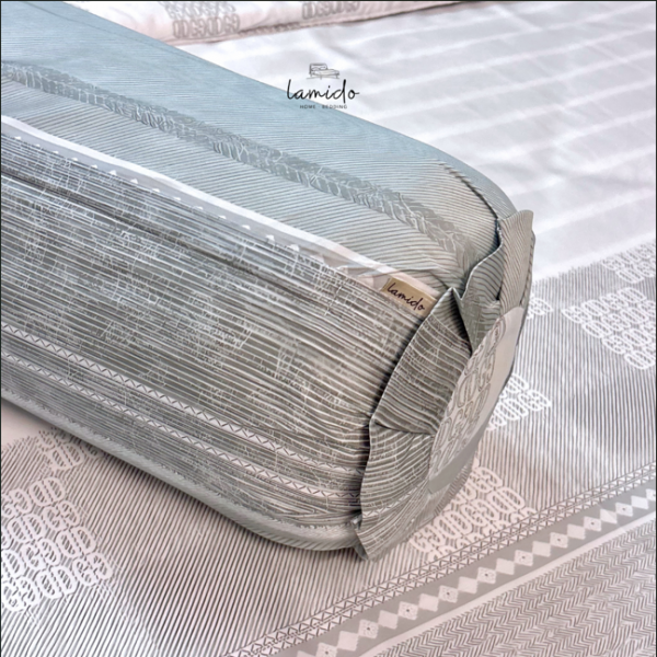 Vỏ gối ôm lụa tencel Sọc Xám Trắng