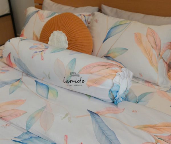 Vỏ gối ôm lụa tencel lá cam