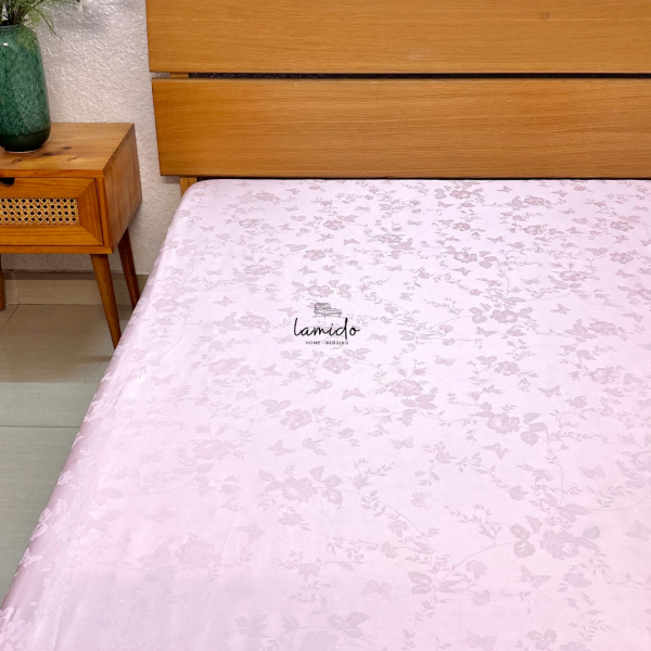 Ga trải giường lụa tencel 80s Hồng Bướm Dệt Kim