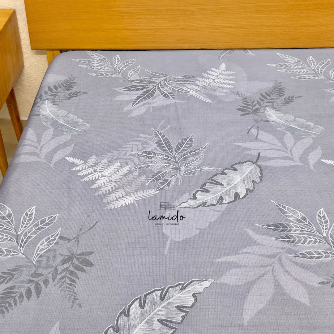 Ga trải giường lụa tencel 80s Lá Xám Chì 2 Ga trải giường lụa tencel 80s Lá Xám Chì - Image 2