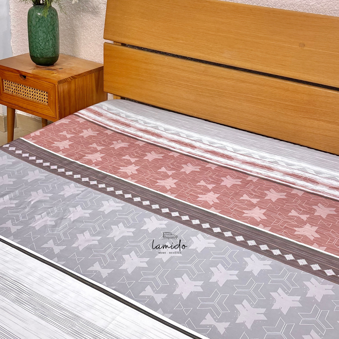 Ga trải giường lụa tencel 80s Sọc Đỏ 2 Ga trải giường lụa tencel 80s Sọc Đỏ - Image 2