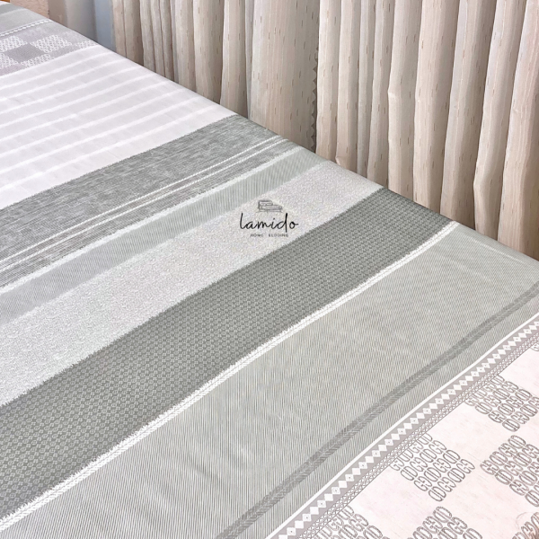 Ga trải giường lụa tencel 80s Sọc Xám Trắng 8 1 43