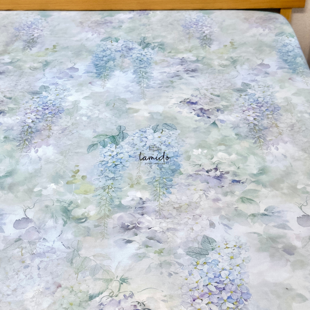 Ga trải giường Lụa Tencel 80s Cỏ Xanh Tím 2 Ga trải giường Lụa Tencel 80s Cỏ Xanh Tím - Image 2