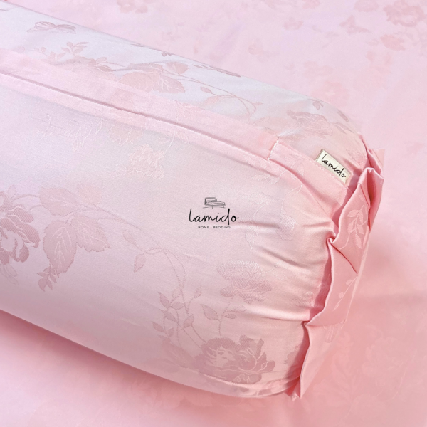 Bộ chăn ga gối 5 món lụa Tencel 80s Hồng Bướm Dệt Kim 26 10 32