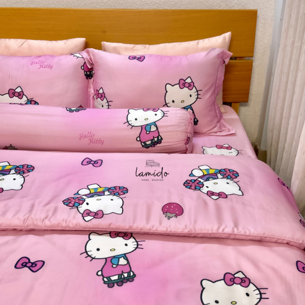 Bộ chăn ga gối 5 món tencel 80s Kitty 3 9 11 21