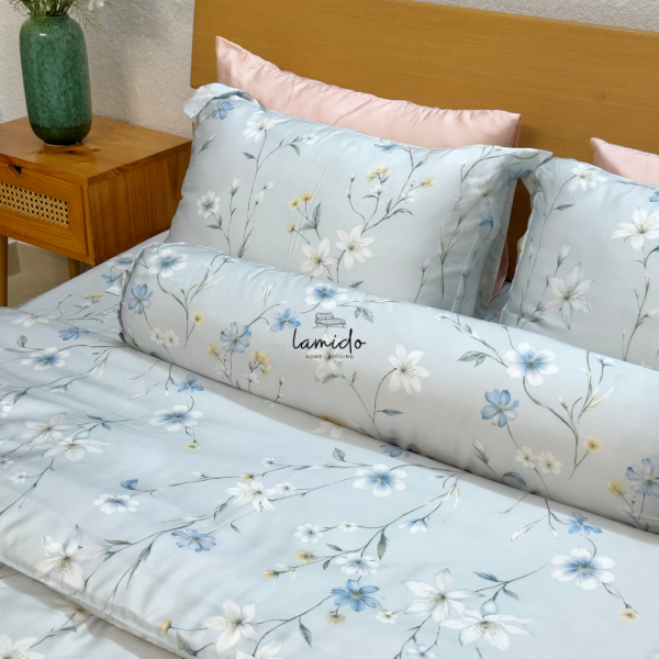 Chăn chần lụa tencel 80s Bông Xanh Nhạt - Image 7