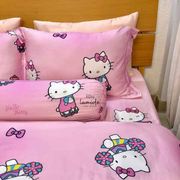 Bộ chăn ga gối 5 món tencel 80s Kitty 3 10 12 23