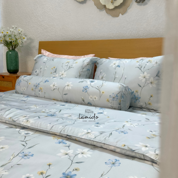 Chăn chần lụa tencel 80s Bông Xanh Nhạt - Image 8