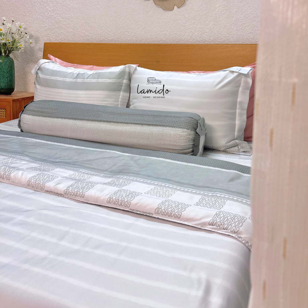 Chăn chần lụa tencel Sọc Xám Trắng 8 Chăn chần lụa tencel Sọc Xám Trắng - Image 8