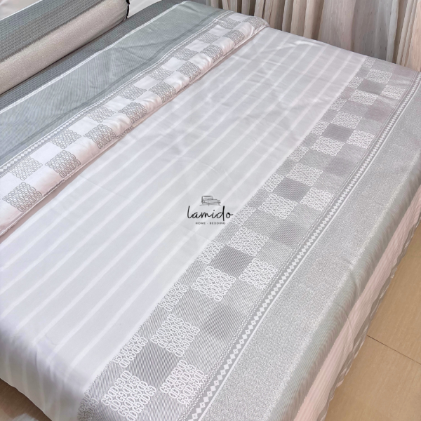Chăn chần lụa tencel Sọc Xám Trắng 21 13 41