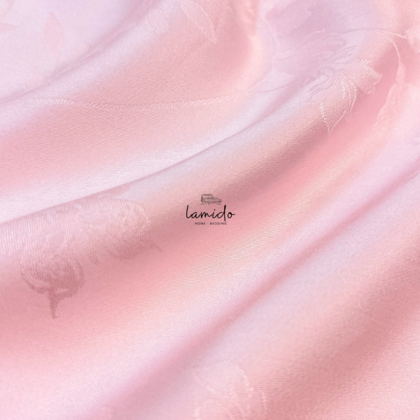 Ga trải giường lụa Tencel 80s Hồng Bướm Dệt Kim 17 13 42