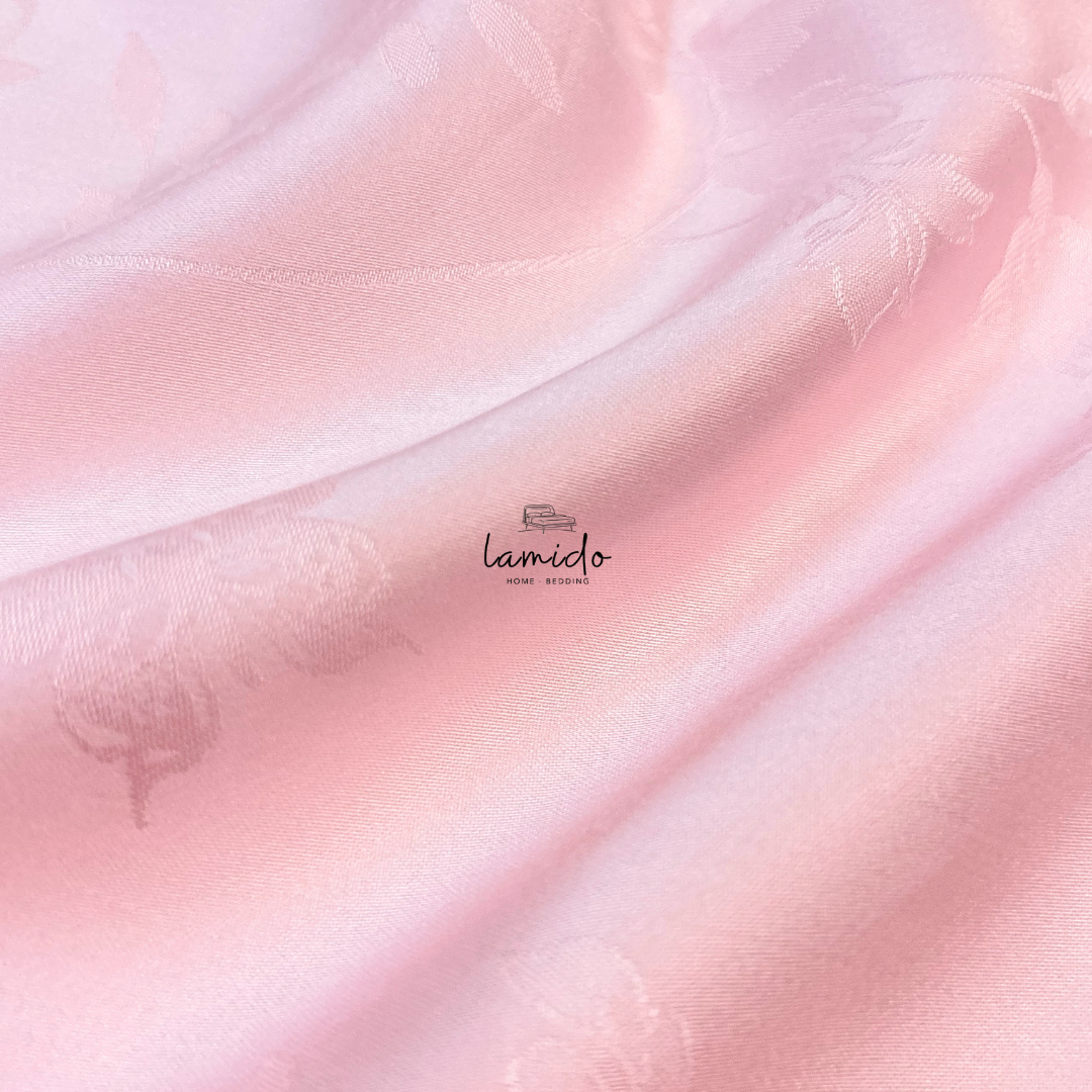Ga trải giường lụa Tencel 80s Hồng Bướm Dệt Kim 8 Ga trải giường lụa Tencel 80s Hồng Bướm Dệt Kim - Image 8