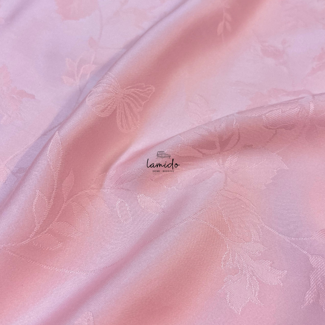 Ga trải giường lụa tencel 80s Hồng Bướm Dệt Kim 13 Ga trải giường lụa tencel 80s Hồng Bướm Dệt Kim - Image 13