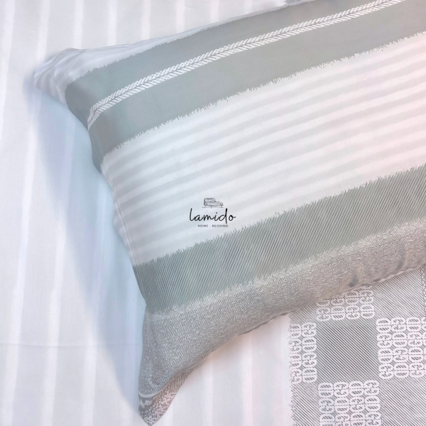 Vỏ gối nằm lụa tencel Sọc Xám Trắng 80s