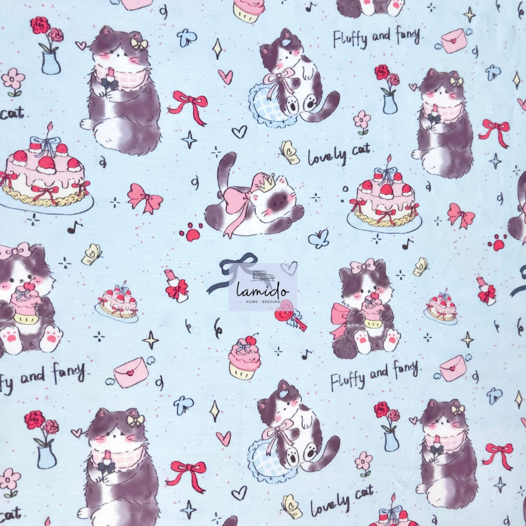 Ga trải giường lụa Tencel 80s Mèo Xanh 5 Ga trải giường lụa Tencel 80s Mèo Xanh - Image 5