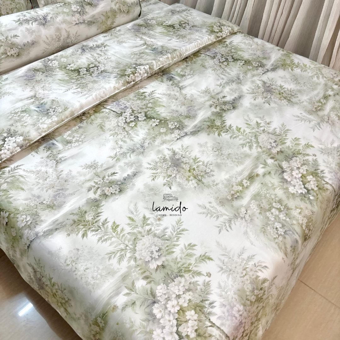 Chăn chần lụa tencel 80s Hoa Trà 9 Chăn chần lụa tencel 80s Hoa Trà - Image 9