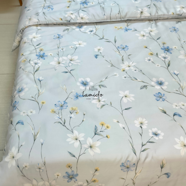 Chăn chần lụa tencel 80s Bông Xanh Nhạt - Image 9