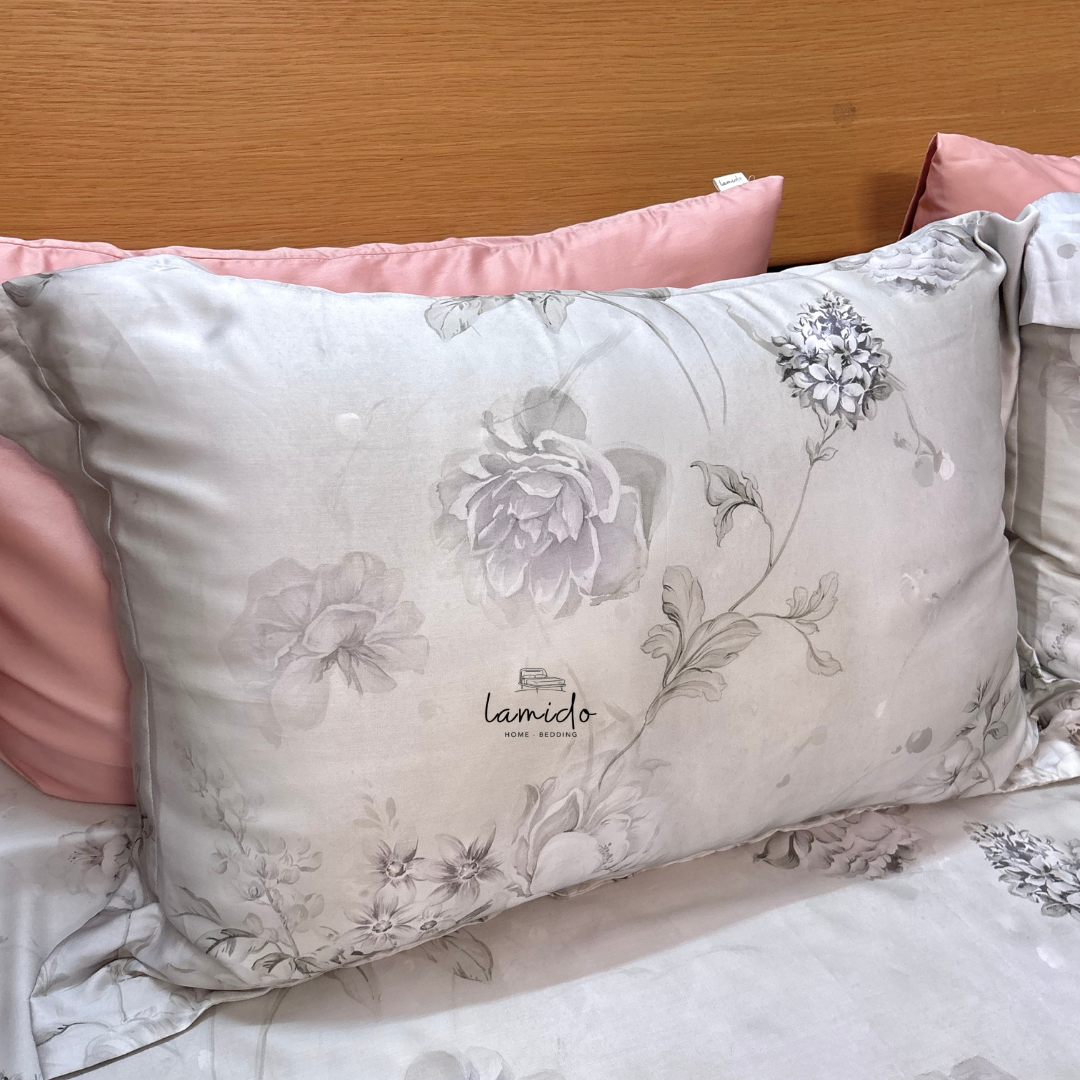 Bộ chăn ga gối 5 món lụa tencel Hoa Xám 15 Bộ chăn ga gối 5 món lụa tencel Hoa Xám - Image 15