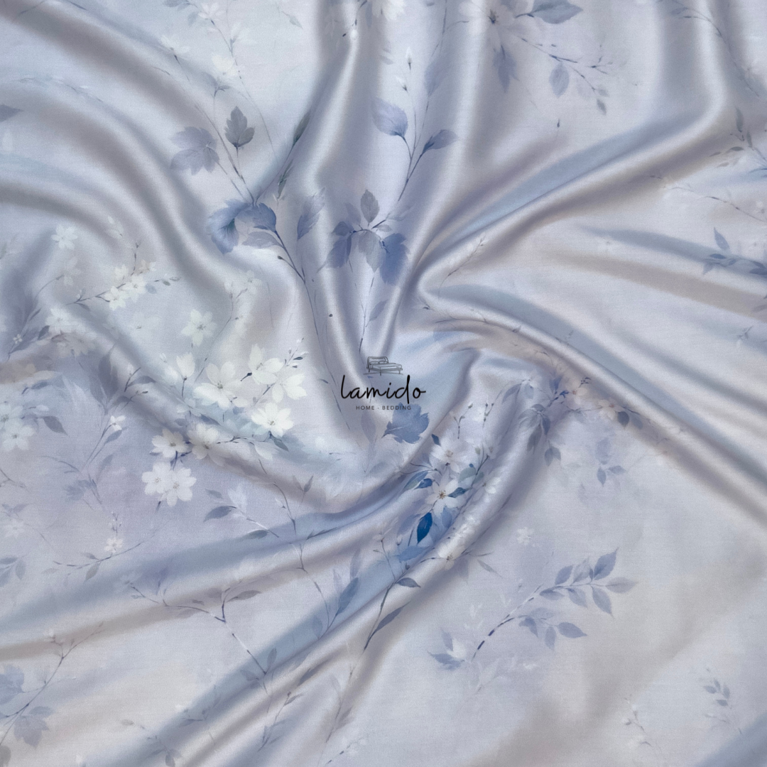 Ga trải giường lụa tencel 80s Hoa Xanh 9 Ga trải giường lụa tencel 80s Hoa Xanh - Image 9
