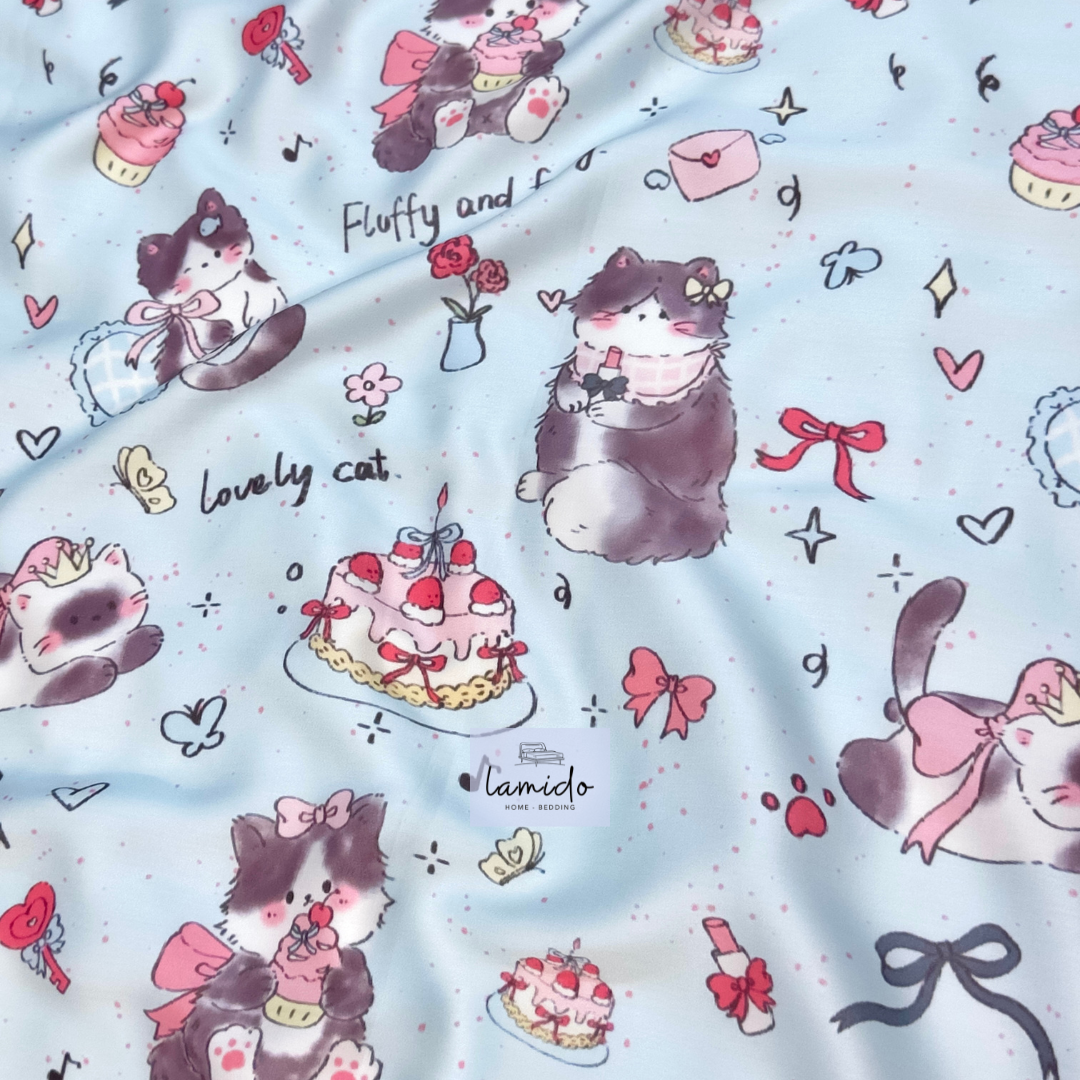 Ga trải giường lụa Tencel 80s Mèo Xanh 7 Ga trải giường lụa Tencel 80s Mèo Xanh - Image 7