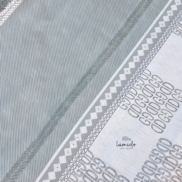 Ga trải giường lụa tencel 80s Sọc Xám Trắng 11 17 22