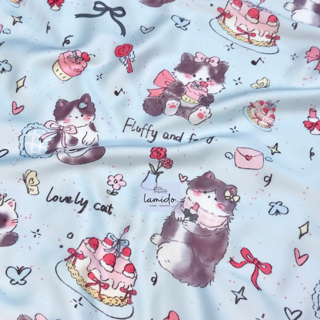 Ga trải giường lụa Tencel 80s Mèo Xanh 8 Ga trải giường lụa Tencel 80s Mèo Xanh - Image 8