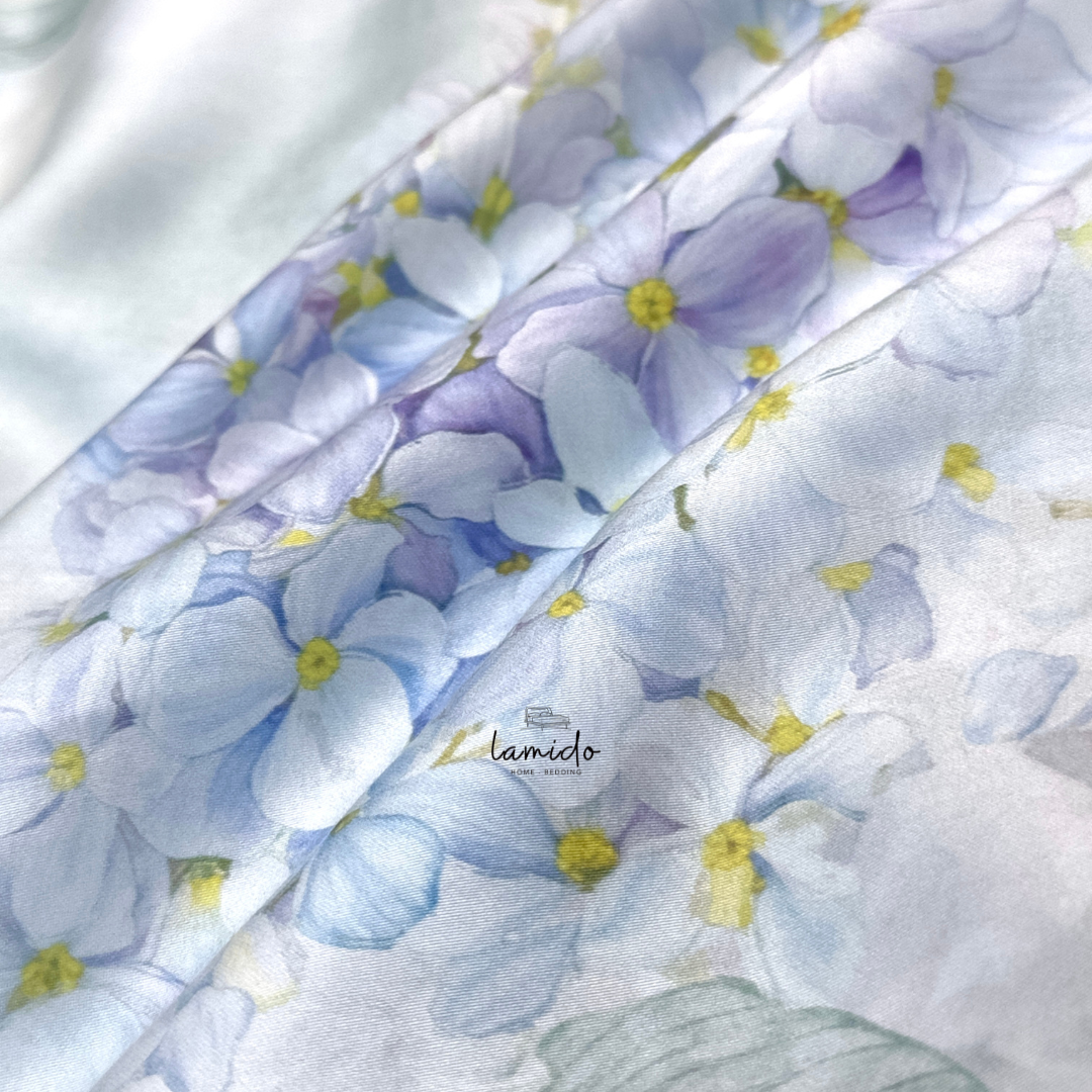 Ga trải giường Lụa Tencel 80s Cỏ Xanh Tím 6 Ga trải giường Lụa Tencel 80s Cỏ Xanh Tím - Image 6