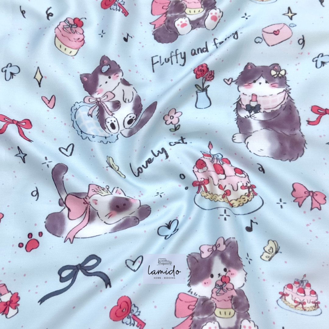 Ga trải giường lụa Tencel 80s Mèo Xanh 9 Ga trải giường lụa Tencel 80s Mèo Xanh - Image 9