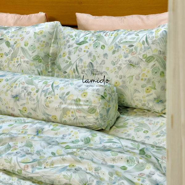 Bộ chăn ga gối 5 món lụa Tencel 80s - Image 2