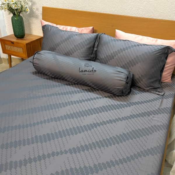 Ga trải giường lụa Tencel 80s Xám Ô Dệt kim 14 2 2 2