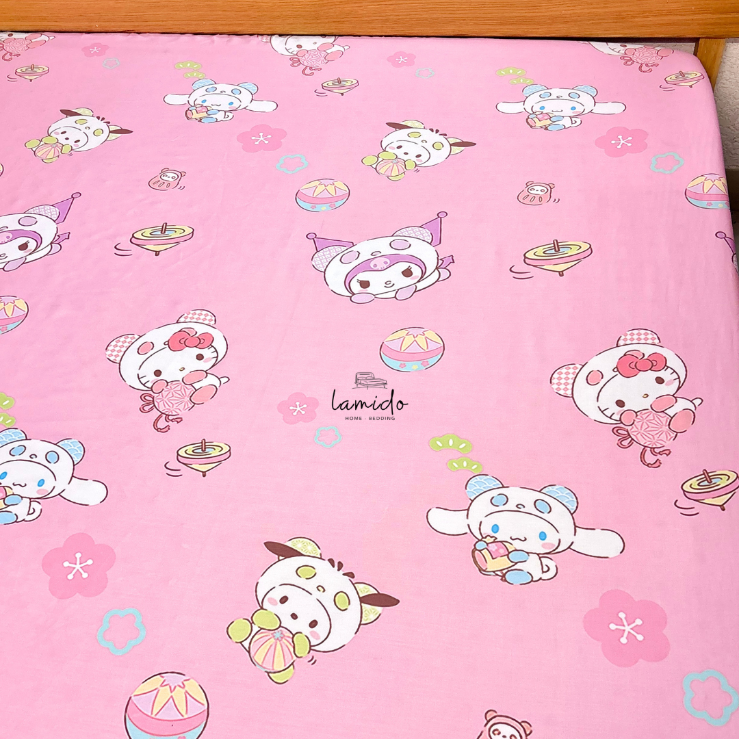 Ga trải giường lụa Tencel 80s mẫu Kurumi Hồng 3 Ga trải giường lụa Tencel 80s mẫu Kurumi Hồng - Image 3