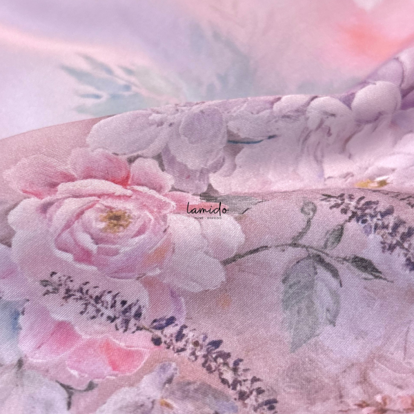 Ga trải giường lụa tencel 80s Hoa Tím Hồng 18 20 8