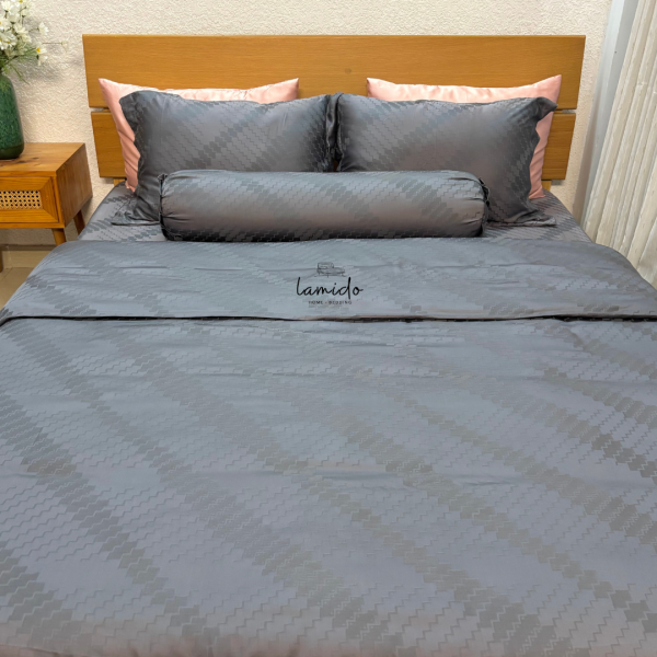Ga trải giường lụa Tencel 80s Xám Ô Dệt kim 15 3 2 2