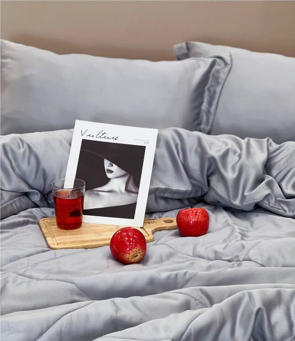 Ga trải giường lụa Tencel 60s Xám Nhạt - Image 3
