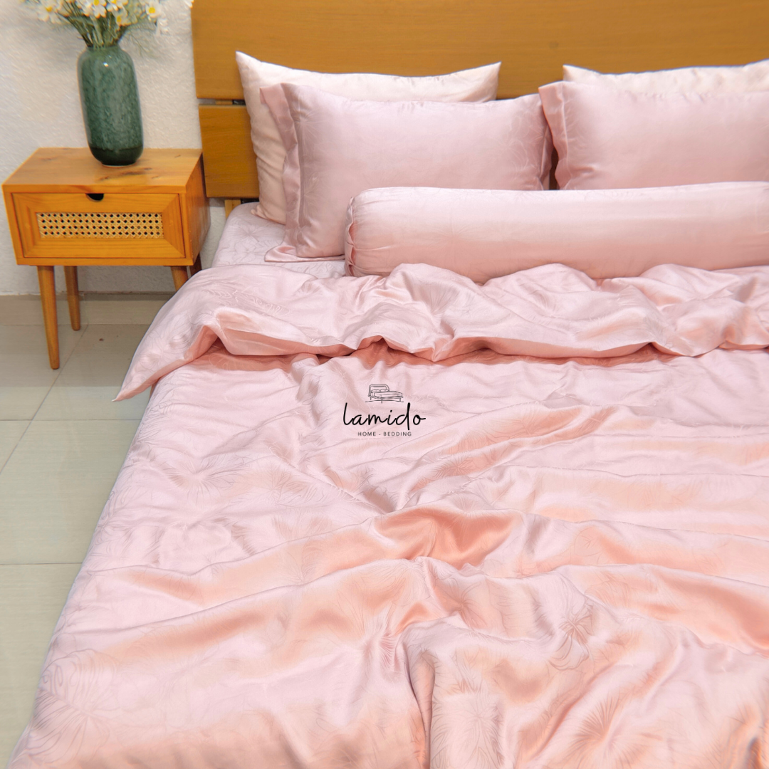 Bộ chăn ga gối 5 món lụa tencel 80s 1 Bộ chăn ga gối 5 món lụa tencel 80s