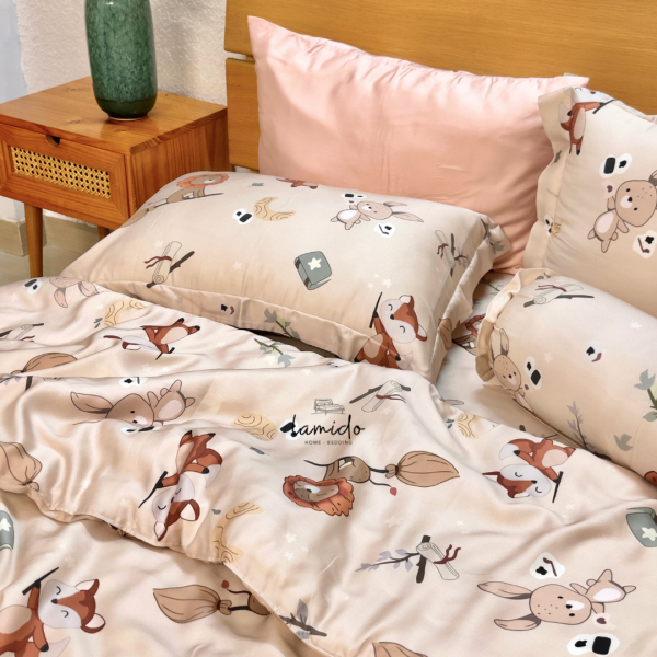 Bộ chăn ga gối 5 món lụa tencel 80s - Image 7