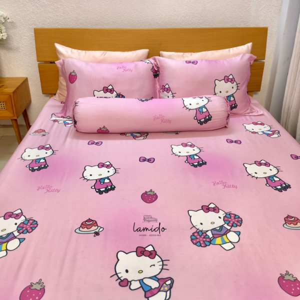 Bộ chăn ga gối 5 món tencel 80s Kitty 3 4 6 29