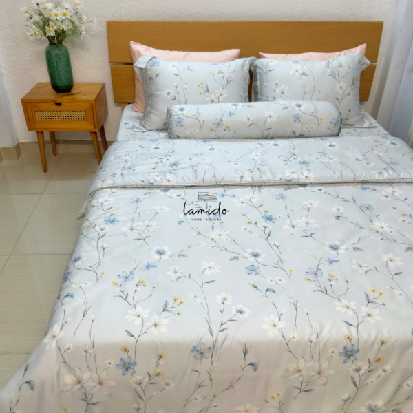 Chăn chần lụa tencel 80s Bông Xanh Nhạt - Image 2