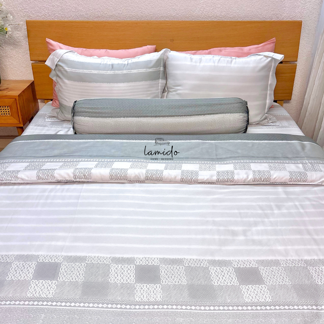 Chăn chần lụa tencel Sọc Xám Trắng 1 Chăn chần lụa tencel Sọc Xám Trắng