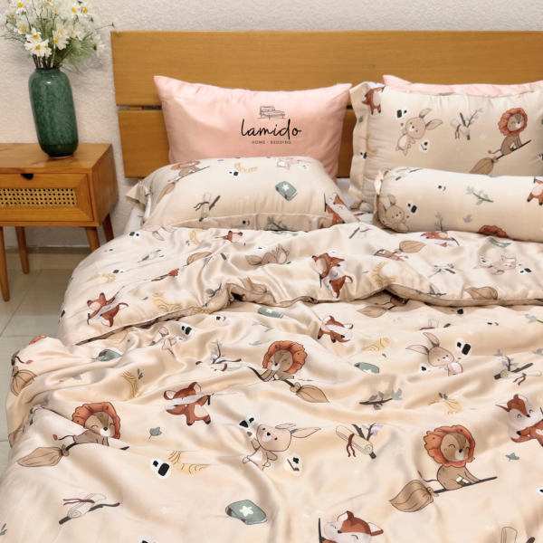 Bộ chăn ga gối 5 món lụa tencel 80s