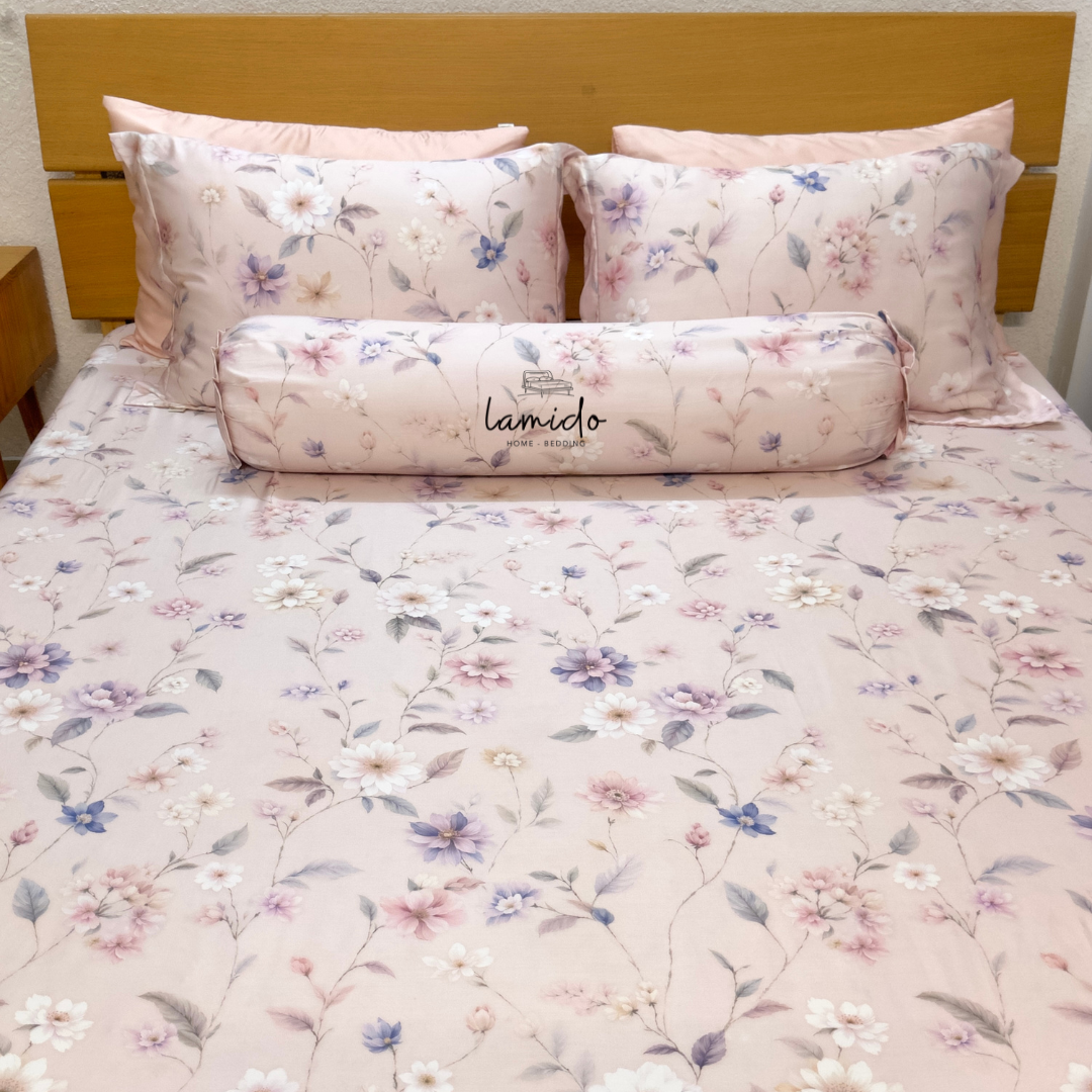 Ga trải giường lụa Tencel 80s Hoa Hồng Phấn 8 Ga trải giường lụa Tencel 80s Hoa Hồng Phấn - Image 8