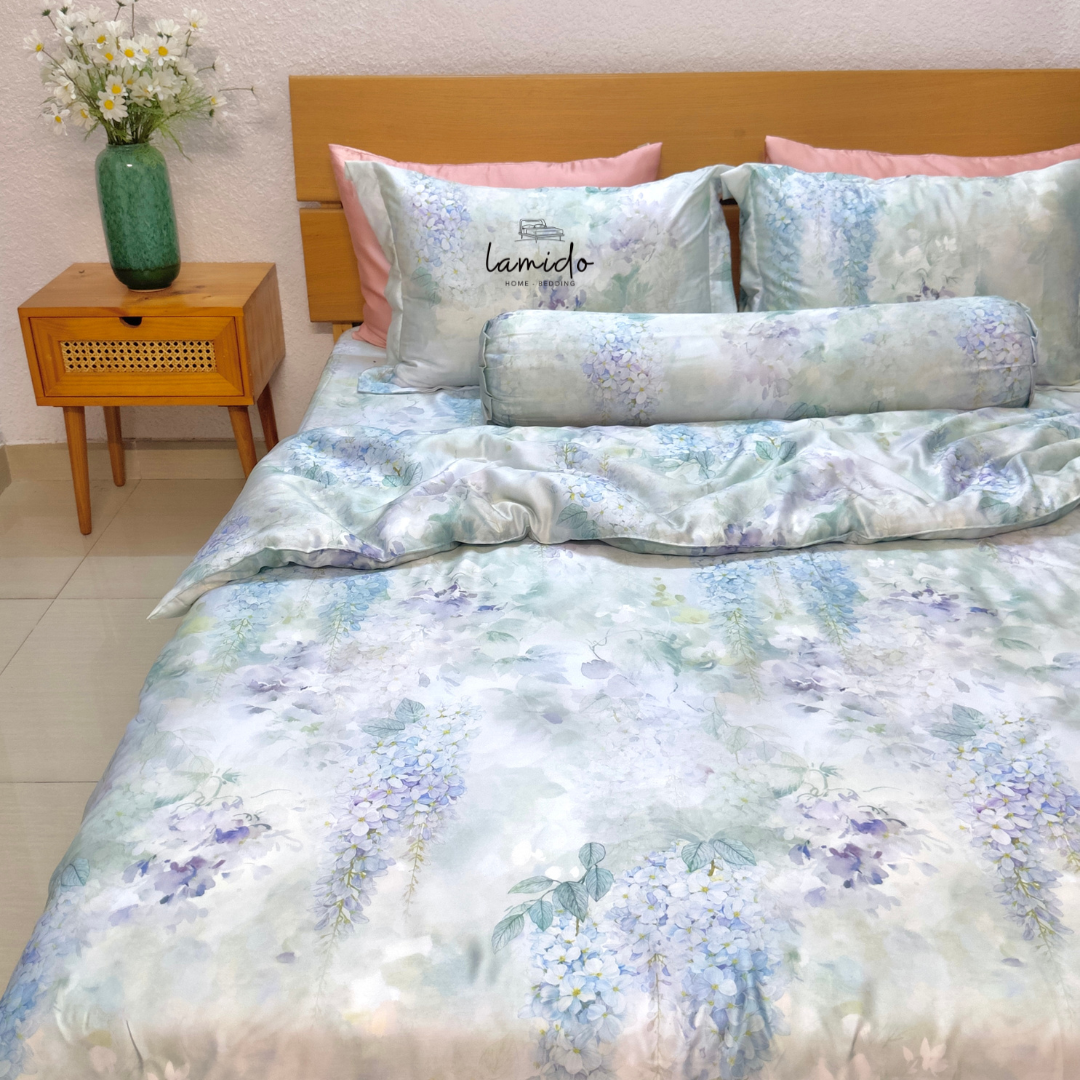 Chăn chần lụa tencel Cỏ Hoa Tím 3 Chăn chần lụa tencel Cỏ Hoa Tím - Image 3