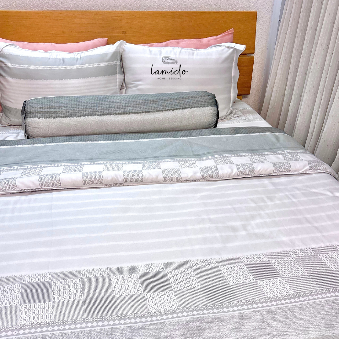 Chăn chần lụa tencel Sọc Xám Trắng 3 Chăn chần lụa tencel Sọc Xám Trắng - Image 3